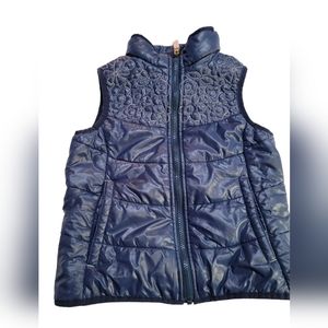 Lands End Girls Embroidery Puffer Vest 6X